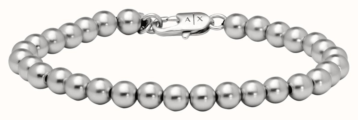 Armani Exchange Men's Classic Beaded Stainless Steel Bracelet AXG0118040