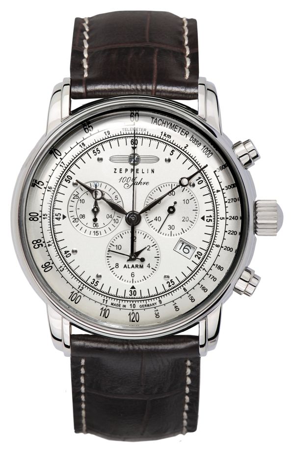 Zeppelin 7680-1 100 Jahre Quartz Chronograph (42mm) Silver Watch