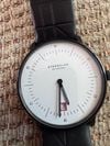 Customer picture of STERNGLAS Naos Edition Bauhaus III (38mm) White Dial / Black Edition Bauhaus Leather Strap S01-NAB15-EB09