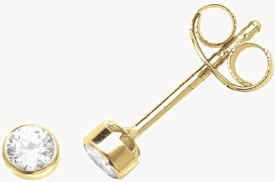 Treasure House 9ct Yellow Gold Round Cubic Zirconia Stud Earrings ES230S