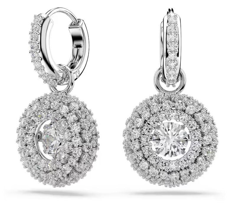 Swarovski 5738193 Sublima drop hoop round cut earrings Jewellery
