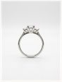 1.09ct Princess Natural Diamond Platinum Trilogy Ring J60207 - alternate view 3