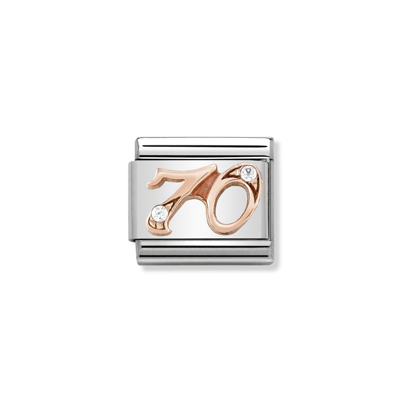 Nomination 430315/70 Classic 70 Charm Steel Zircon And 9ct Jewellery