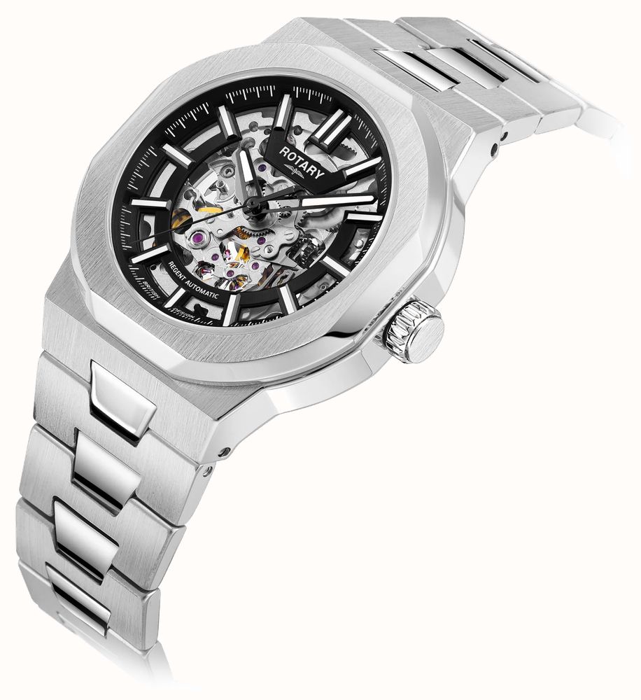 Rotary Sport Regent Skeleton Automatic (40mm) Black Dial / Stainless ...