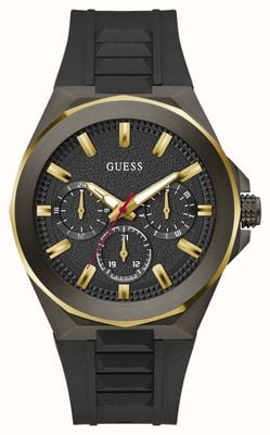 Guess Men's DASHBOARD (46mm) Black Dial / Black Silicone Strap GW0799G1