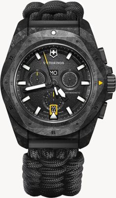 Victorinox I.N.O.X. Chrono (43mm) Black Dial Carbon Case / Paracord and Rubber Strap Set 241989.1
