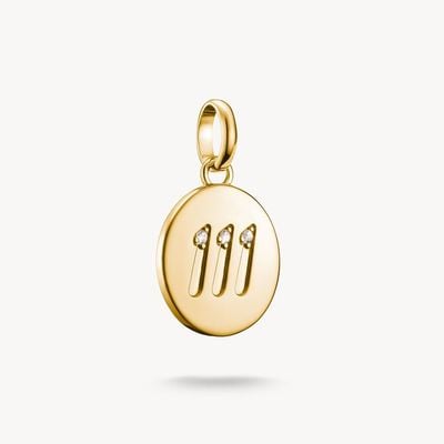 Thomas Sabo Charm pendant angel number 111 with stones Connect gold-plated CC1248-414-14