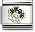 Nomination COMPOSABLE CLASSIC LINK, PAW PRINT, BLACK & SILVER GLITTER 030220/22