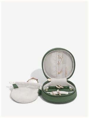 Stackers Fluted Round Travel Jewellery Box Emerald 76832