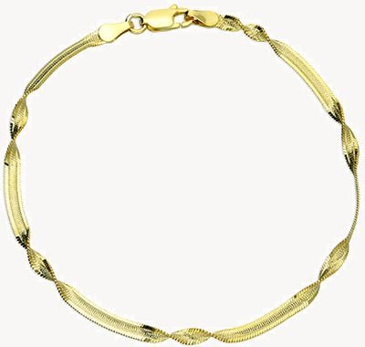 CME Leicester Limited Gold Plated 19.5cm Triple Twist Bracelet H6622/19