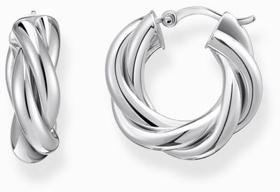 Thomas Sabo Intertwined Design Sterling Silver Hoop Earrings 20mm CR742-001-21