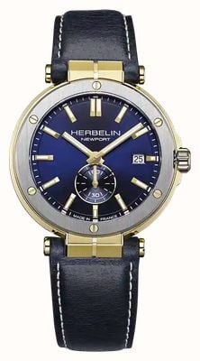 Herbelin Newport Quartz Small-Seconds (40.5mm) Blue Dial / Blue Leather Strap 18389T1N35