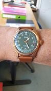 Customer picture of ORIS Big Crown Pointer Date 80th Anniversary Edition Bronze (40mm) Green Dial / Brown Leather Strap 01 754 7741 3167-07 5 20 58BR