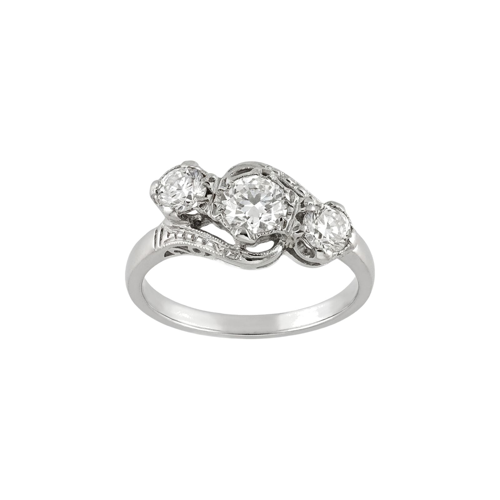 Pre-owned JM4805 Plat 3 Stone Diamond 1.10 carat Jewellery