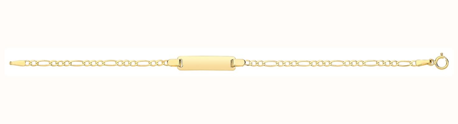 James Moore TH Babies' 9ct Yellow Gold Figaro Chain 6 Inch ID Bracelet BR243