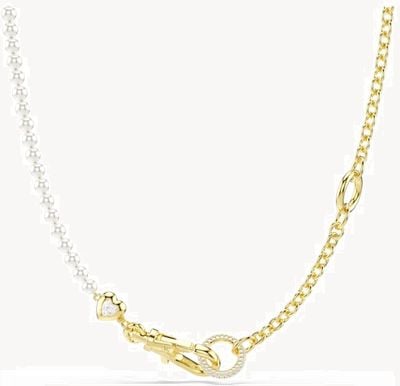 Swarovski Idyllia Necklace, Crystal Pearl, White, Gold-tone Plated 5742961