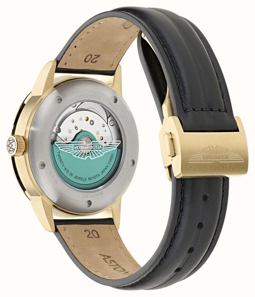 Aston Martin TS3 Timeless Power-Reserve Automatic (40mm) White Sunray Dial / Black Leather Strap MTTS3F601 - alternate view 3