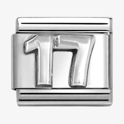 Nomination Classic Number 17 Sterling Silver Charm 330101/76