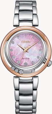 Citizen Women's L Arcly Eco-Drive (30mm) Pink Mother-of-Pearl Dial / Stainless Steel Bracelet EM1114-80Y