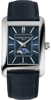 Frederique Constant Carree Moonphase Automatic (30mm) Blue Dial / Blue Leather Strap FC-333N4C6