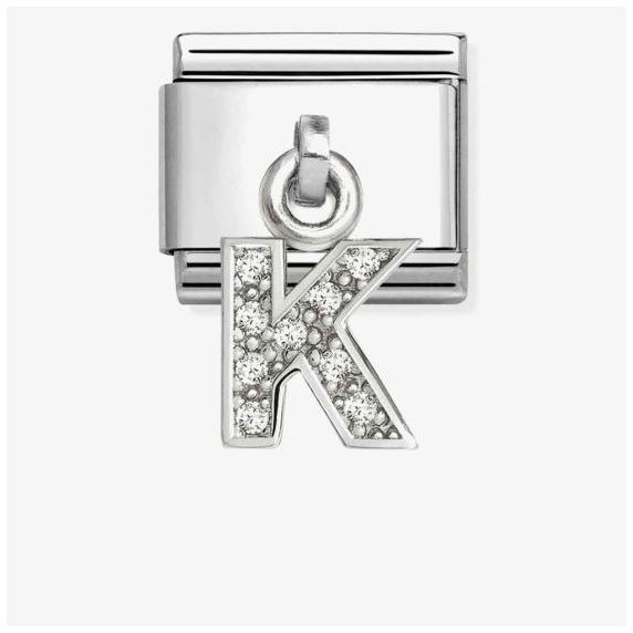 Nomination 331818/11 Classic Letter K Cubic Zirconia Charm Jewellery