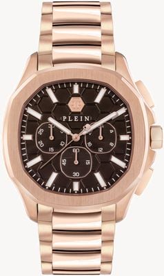 Philipp Plein $PECTRE CHRONO HIGH-CONIC / Brown Dial Rose Gold PVD Steel PWSAA0623