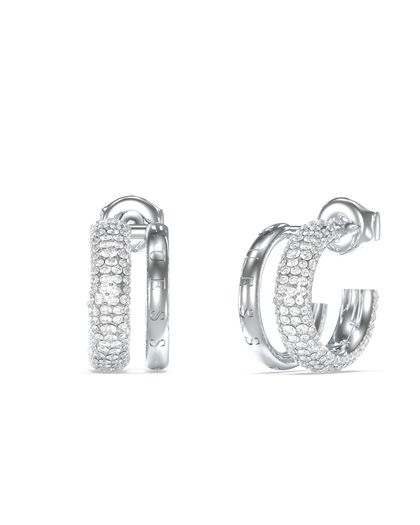 Guess UBE05197RH Fabulous Me Ladies Silver Double Hoop Jewellery