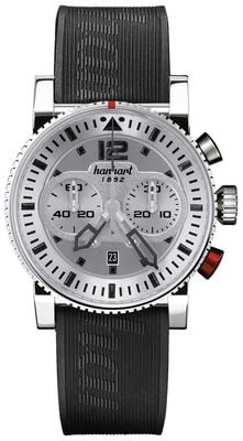 Hanhart PRIMUS Pilot Automatic Chronograph (44mm) Silver Dial / Black Rubber Strap - M 740.220-1020