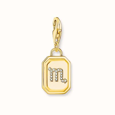 Thomas Sabo Gold-Plated Charm Pendant Zodiac Sign Scorpio With Zirconia 2160-414-39