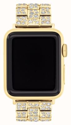 Coach Apple Watch Strap (38/40/41mm) Crystal-Set Gold-Tone Stainless Steel 14700258