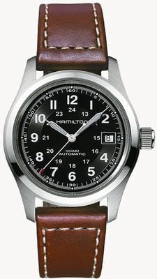 Hamilton Khaki Field Automatic (38mm) Black Dial / Brown Leather Strap H70455533