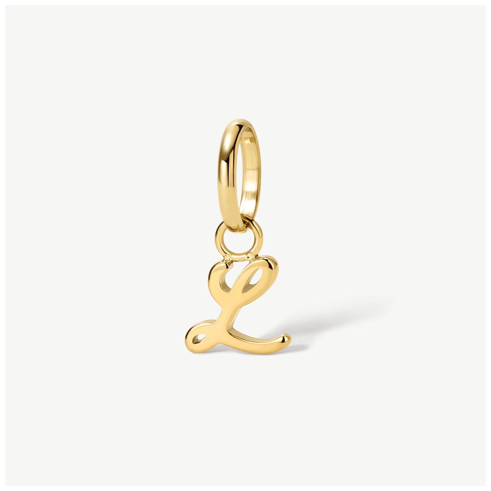D.LOUISE CH-39-12 Gold Tone Mini Italic Initial Charm - L Jewellery