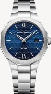 Baume & Mercier Riviera Quartz (39mm) Blue Sun-Satin Dial / Stainless Steel Bracelet 10844