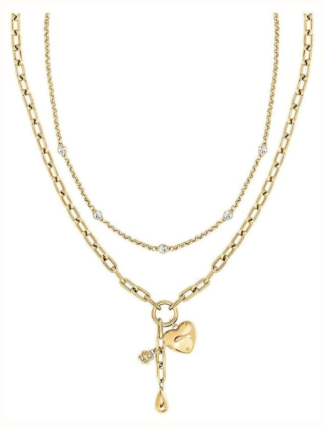 BOSS Jewellery Amara Gold Tone Ion Plated Stainless Steel Crystal Necklace 1580883 - alternate view 2