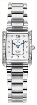 Jacques Du Manoir Emily Two-Hand Crystal (19mm) White Dial / Stainless Steel Bracelet JWL05501