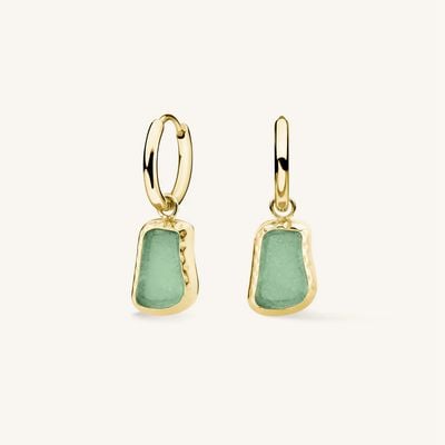 Rosefield Jewellery Jade Organic Gemstone Gold Earrings JEOGG-J660