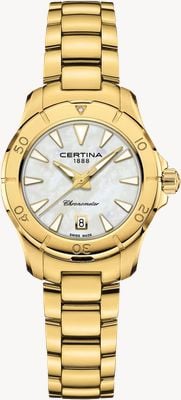 Certina DS Action Lady Quartz COSC (29mm) Mother of Pearl Dial / Gold PVD Stainless Steel Bracelet C0329513311100