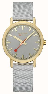 Mondaine Classic Quartz (36mm) Grey Dial / Grey Textile Strap A660.30314.80SBU