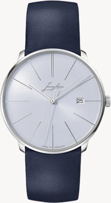 Junghans Meister fein Automatic Signatur (39.5mm) Light Blue Dial / Blue Leather Strap 27/4359.00