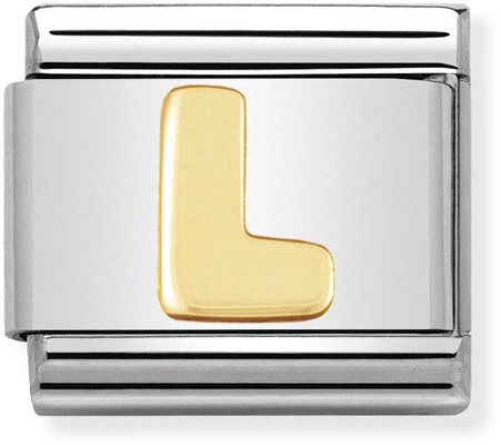 Nomination Classic Letter L 18ct Gold & Steel Charm 030101/12