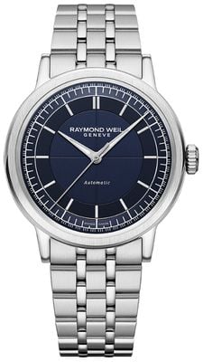 Raymond Weil Millesime Automatic Central-Seconds (39.5mm) Blue Dial / Stainless Steel Bracelet 2925-ST-50001