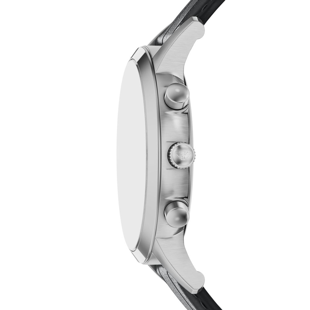 Emporio Armani Quartz Chronograph (43mm) Black Sunray Dial / Black Leather Strap AR11820 - alternate view 2