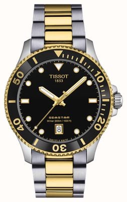 Tissot Seastar 1000 (40mm) Black Dial / Two-Tone Stainless Steel T1204102205100
