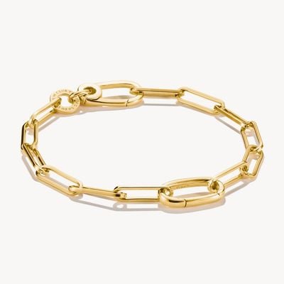 Thomas Sabo Charm Bracelet Paperclip With Connect Link Gold-plated C1205-413-39-L17