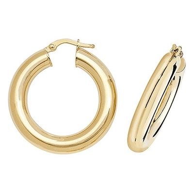Treasure House ER1005-20 9k Yellow Gold Hoop Earrings 20 mm Jewellery