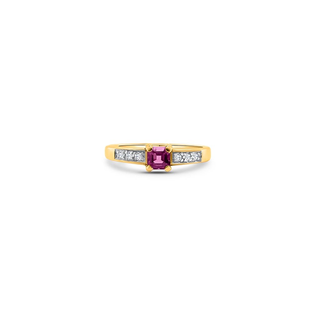 Pre-owned J28609 9ct Yellow Gold Pink Princess Cubic Jewellery