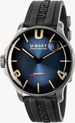 U-Boat Darkmoon SS (46.5mm) Imperial Blue Soleil Dial / Black Vulcanised Rubber Strap 8704/E
