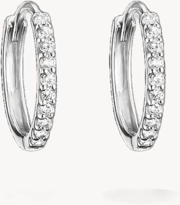 Thomas Sabo Sterling Silver Classic Zirconia Hoop Earrings CR776-051-14