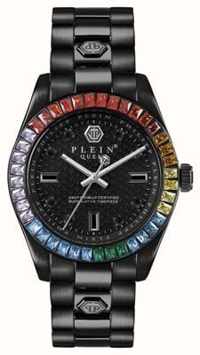 Philipp Plein $TREET COUTURE QUEEN (36mm) Black Dial / Black PVD Stainless Steel Bracelet PWDAA0921