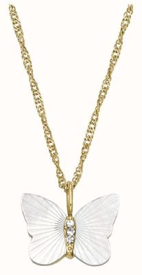 Fossil Sutton Radiant Wings White Mother-of-Pearl Butterfly Chain Necklace JF04424710